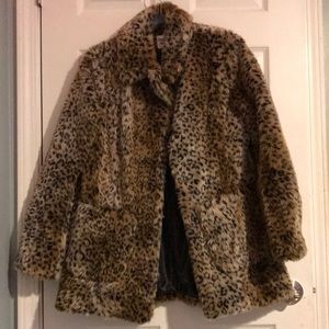 Cheetah print faux fur Princess Polly button up coat